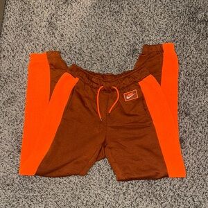 Nike Bright Orange and Brown Joggers